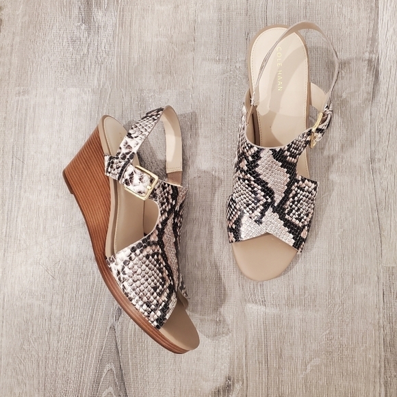 NEW Cole Haan Philomina Grand Snakeskin Wedge - Picture 1 of 6
